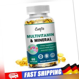 60 Kapseln Multivitamin Höchste Potenz Tägliche Vitamine & Mineralien Ergänzung