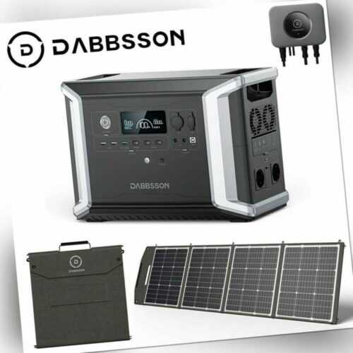 Dabbsson 2300Wh Powerstation Solargenerator mit Faltbar 210W Solarpanel Kraftwer