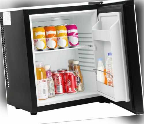 Mini Kühlschrank Getränkekühler integrierter Thermostat LED-Licht 28L Schwarz