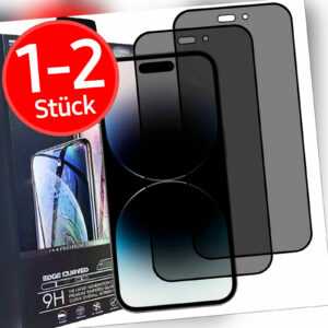 Panzerfolie Glas Blickschutz Displayschutz Für iPhone 15 14 13 12 11 Pro Max XR