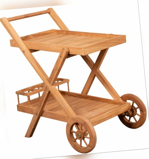 Teak Servierwagen Teewagen Gardissimo Holz Woodie Roll Wagen Beistell 2.WAHL