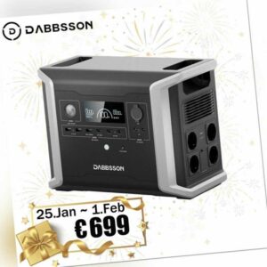 Dabbsson DBS1300 1330Wh Tragbare Powerstation 9460Wh Max Camping Solargenerator