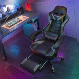 Massage Gaming Stuhl Schreibtischstuhl Drehstuhl Chefsessel Bürostuhl 150Kg Grau