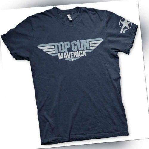 Top Gun Maverick Distressed Logo T-Shirt Navy