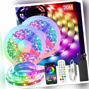 20m RGB LED Stripe Streifen Leiste 5050 SMD Band Licht Lichterkette Lichtleiste
