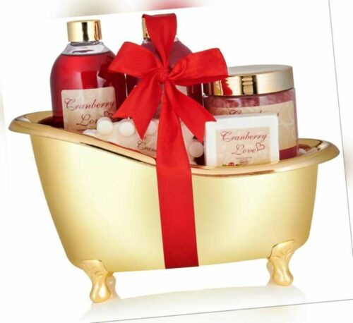 Damen Beautyset Pflegeset Bade-Set Badewanne Cranberry Love Geschenke für Frauen
