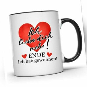 Tasse Valentinstag - Ich liebe dich mehr - Geschenk Mann für Männer Geschenkidee