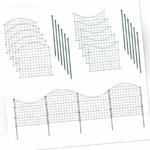 Teichzaun Gartenzaun Zaun 11tlg Steckzaun Gitterzaun Oberbogen Gehege Edaygo