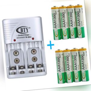 Universal Batterie Ladegerät Charger AA AAA 9V + 8x AAA Wiederaufladbare Akku