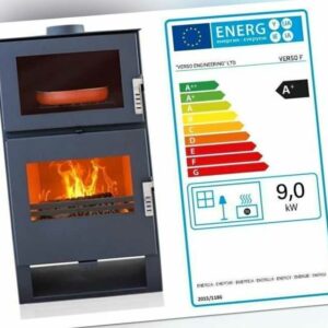 Kochen Kaminofen Holzofen mit Backofen Kamin Verso F - 9 kw
