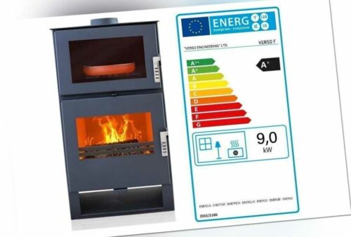 Kochen Kaminofen Holzofen mit Backofen Kamin Verso F - 9 kw