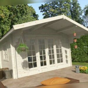 44 mm Gartenhaus ca.380x380cm ISO Gartenhütte Holzhaus Modern Gartenschuppen Neu