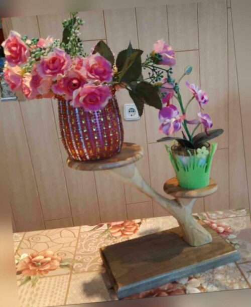 Blumenständer Kerzenständer aus Holz