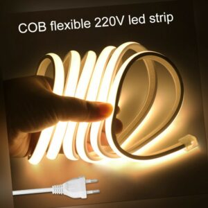 COB LED Streifen Stripe 220V Leiste Band Lichterkette Lichtschlauch Schalter DE