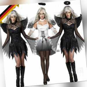 Damen Kostüm Sexy Engel Vampir Kleid Horror Halloween Fasching Karneval DE👼