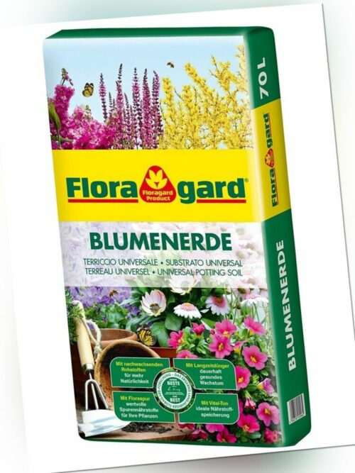(0,28€/L) Floragard Blumenerde 70 Liter Flora Gard Universal Erde