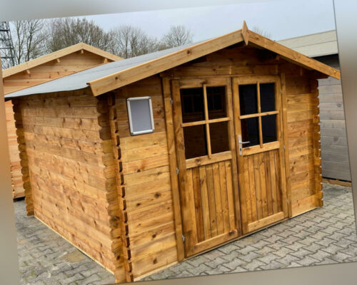 Gartenhaus 300x300 cm 28mm imprägniert Gerätehaus Holzhaus Hütte inkl. Dach