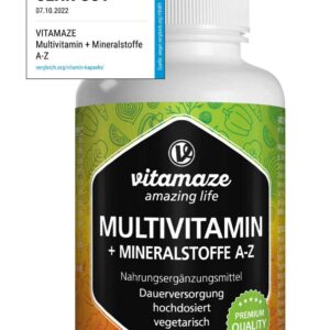 (177,04€/kg) Multivitamin A-Z + Mineralstoffe Komplex, 120 vegetarische Kapseln