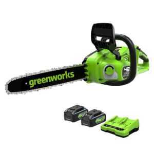 48V Akku Kettensäge 35cm Greenworks GD24X2CS36K4X mit 2x2Ah Batterie & Ladegerät