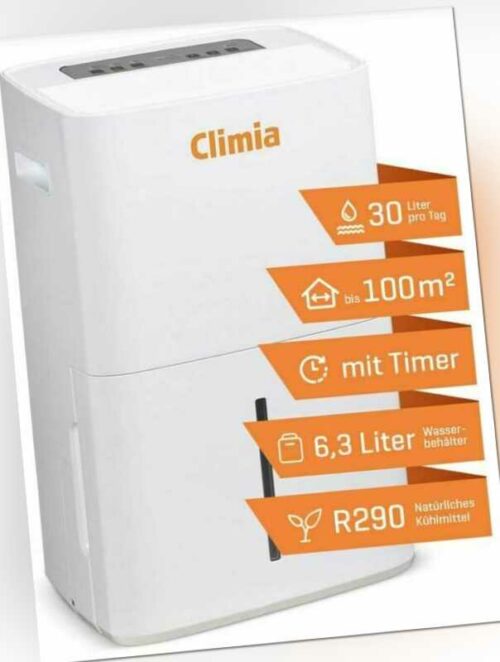 Climia CTK 240 ECO - Mobiler Luftentfeuchter mit Timer-Funktion und WLAN Modul