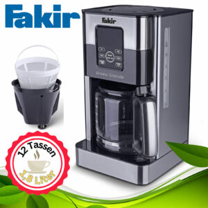 Fakir Kaffeemaschine Filter Timer 12 Tassen Edelstahl Filtermaschine Glaskanne