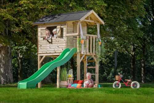 Stelzenhaus Kinderspielhaus Spielgeräte Gartenspielzeug Spielturm Holz Haus