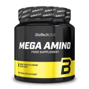 BioTech USA Mega Amino - 300 Tabletten - Amino Aminosäuren BCAA L-Glutamin