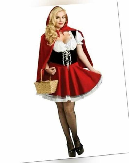 Damen Kostüm Rotkäppchen Kleid Riding Hood Fasching Karneval Halloween