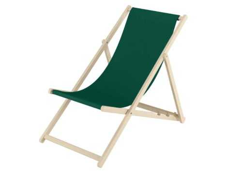 Holz-Liegestuhl klein oder groß Zubehör nach Wahl Stofffarbe grün Campingstuhl