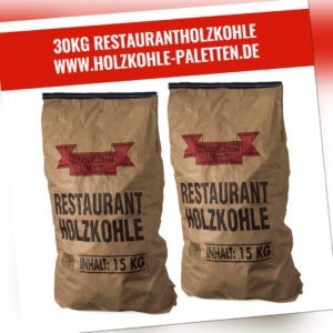 30KG (2x15KG) Premium Restaurant Holzkohle Lüneburg Grillkohle Briketts Kohle