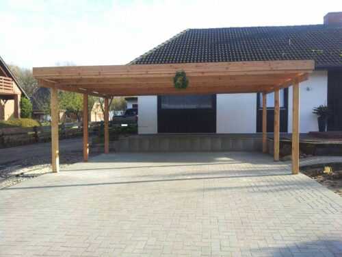 Carport 6x5 m ca 610 x 510cm Holz Fichte Doppelcarport verschiedene Varianten