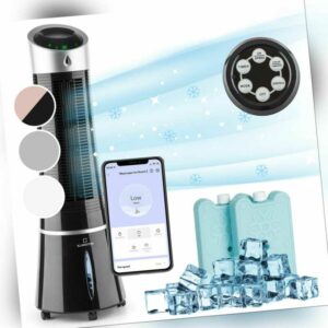 Klimagerät 4-in-1 mobiler Luftkühler Ventilator Luftbefeuchter WiFi App Schwarz
