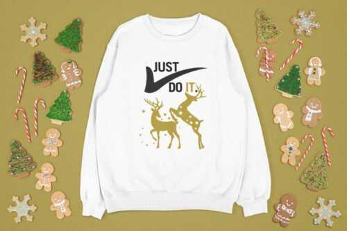 Lustiger Weihnachtspullover Just Do It - Ugly Christmas Sweater Funny Pulli