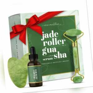 Jade Roller - Vitamin C Serum - Gua Sha Stein - Gesichtsroller - Gesichtsmassage