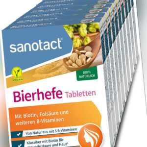 Sanotact Bierhefe Tabletten, 10x400 Tabletten, Natürlich, Biotin, 6 B-Vitaminen