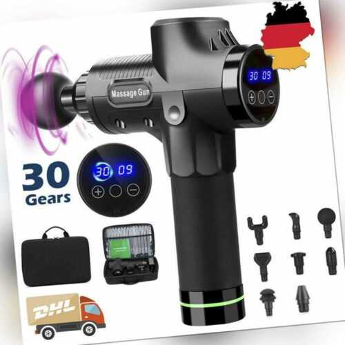 30 Modi Electric Massage Gun Massagepistole Massager Muscle Massagegerät+8 Köpfe