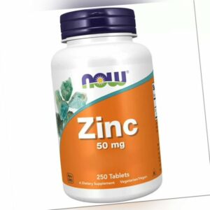 NOW FOODS, ZINC Immunsystems 50mg 250 Tabletten 500 Tagesportionen