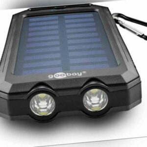 Outdoor Powerbank 8000mAh mit Solar und Taschenlampe Zusatzakku 2x USB Ladegerät