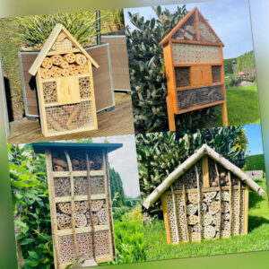 DARLUX Holz Insektenhotel Wildbienen-Nisthilfe Insektenhaus S-XXL