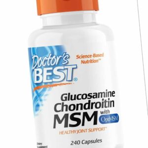 Doctor's Best Glucosamin Chondroitin MSM mit OptiMSM 240 pflanzliche Kapseln