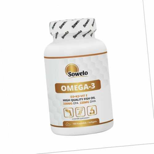 SOWELO OMEGA 3 Softgels 330 EPA 220 DHA + VITAMIN D3 + VITAMIN K2 + VITAMIN E