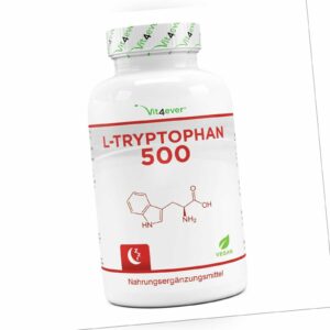 300x Kapseln L-Tryptophan 500 mg - Aminosäure - L-Tryptophane - Vit4ever - 5-HTP