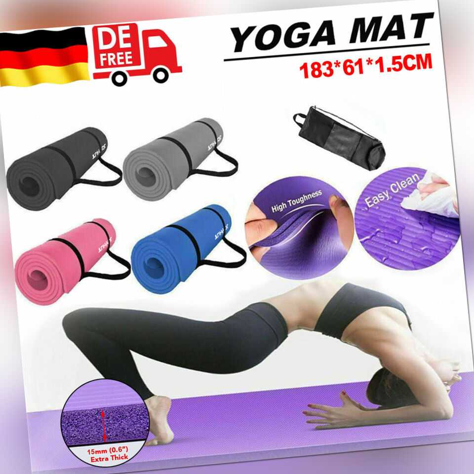 Yogamatte Fitnessmatte Sportmatte Bodenmatte Gymnastikmatte Dick Pilates Fitness