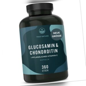 Glucosamin Chondroitin Hochdosiert - 360 Kapseln (790 mg) - TRUE NATURE®