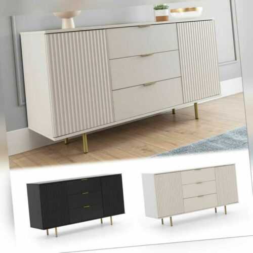 Kommode NUBIA NB-02 mit 3 Schubladen 2 Tür Sideboard 150 cm Anrichte Modern