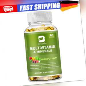 Multivitamin Höchste Potenz Tägliche Vitamine & Mineralien Ergänzung 60 Kapseln
