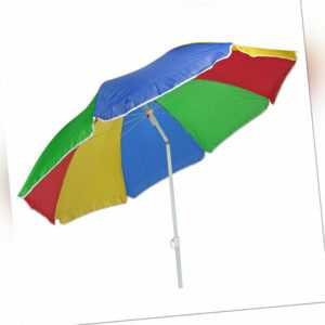 Sonnenschirm 160cm Strand Balkon Regenbogenfarben bunt für Baden Kinder Garten