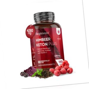 Himbeer Keton mit Vitamin C - 180 Kapseln - zum Abnehmen & Gewichtsmanagement