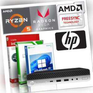HP Mini Gaming PC AMD Ryzen 5 32GB 2TB SSD Radeon RX Vega Computer Windows 11