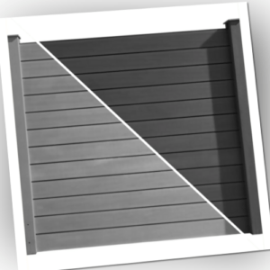 HORI Holzzaun Komplettset WPC Sichtschutzzaun inkl. Pfosten + Stahlkonsole - Tür